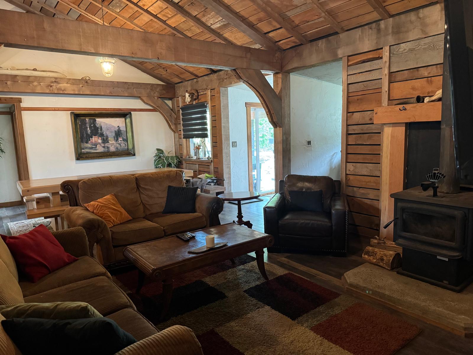 Timber-frame lounge inside the Lofthouse